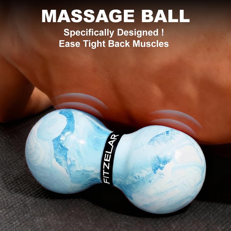 FITZELAR Double Lacrosse Massage Ball for Myofascial Release, SGS Certification, Massage Deep Tissue for Waist Back Feet, Trigger Point Therapy, Muscle Knots, Peanut Massage Ball for Muscle Pain - Image 5